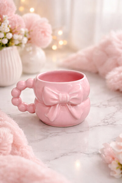 SırART 3D Embossed Complete Pink Bow Pattern Custom Embossed Fully Handmade C...