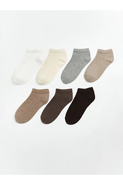 LC Waikiki Ecru Women's Plain Booties Socks 7-Pack