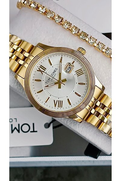 Tom Jones London New Model Roman Numeral Women's Wristwatch+Bracelet Gift