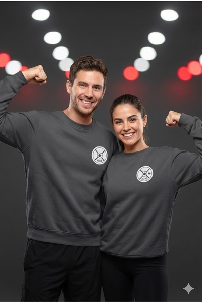 PERISENSE Dear Couple Combination Printed 2-Piece Cotton 3-Yarn Hoodless Over...