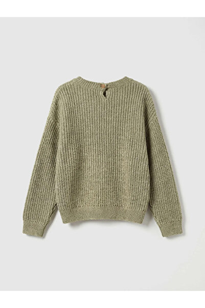 LC Waikiki Pulover tricotat pentru fete cu broderie inimă verde