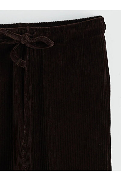 LC Waikiki Brown Elastic Waist Women's Velvet Jogger Sweatpants