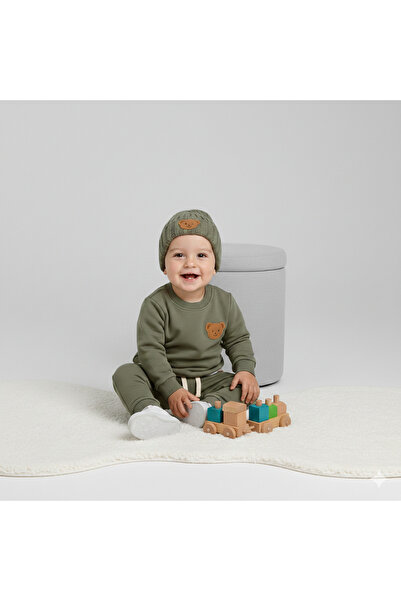 ŞAPKAKİDS Teddy Green 3-Piece Tracksuit Set