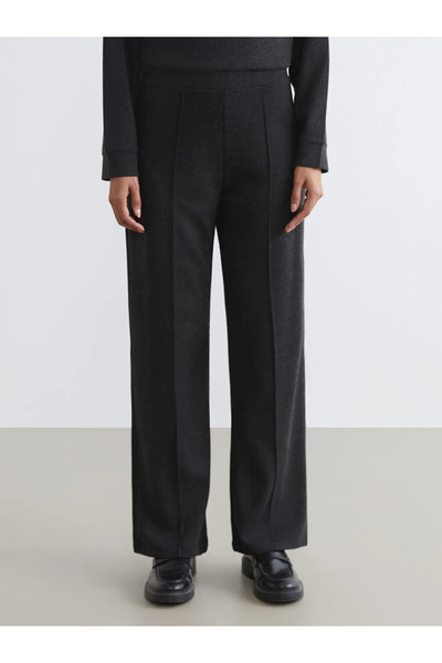 LC Waikiki Anthracite Elastic Waist Patterned Women's Sweatpants