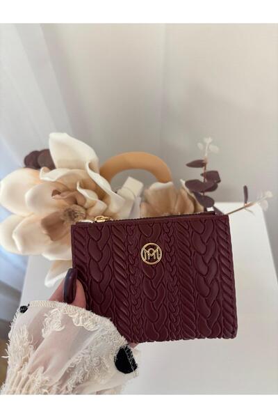 Laletto Kadın Örgü Detaylı Kabartmalı Suni Deri Cüzdan