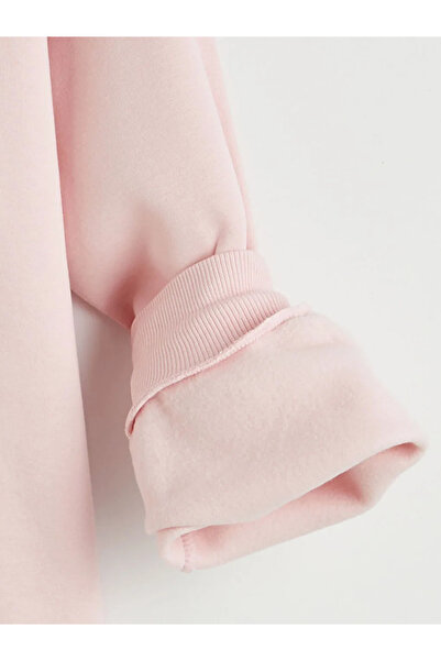 LC Waikiki Ροζ γυναικείο χοντρό φούτερ με στάμπα Μίκυ Μάους