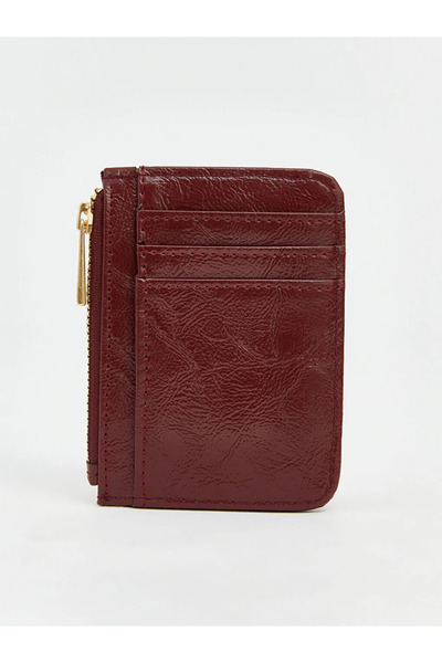 LC Waikiki Burgundy Leather Look Women's Wallet