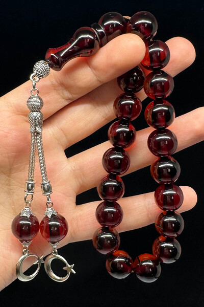 Fabula Silver Ay Yıldız Püsküllü Ateş Kehribar Tesbih Maskot Efe Model Büyük Boy