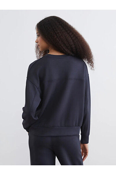 LC Waikiki Anthracite Crew Neck Oversized Women's Sweatshirt