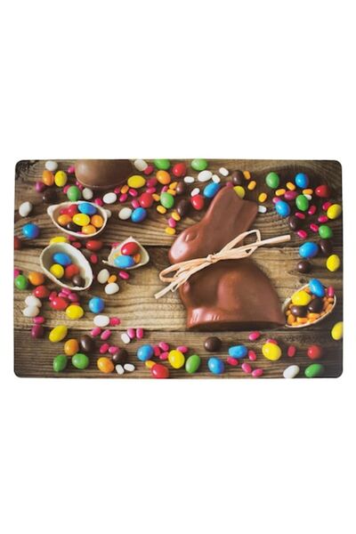OEM Plastic Plate Holder with Chocolate Bunny Design and Colorful Candies 30x...