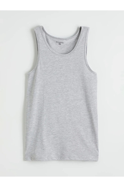 LC Waikiki Gray U-Neck Men's Undershirt 3-Piece Set