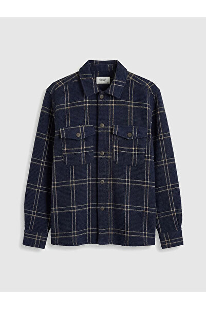 LC Waikiki Ανδρικό πουκάμισο-τζάκετ σε καρό σχέδιο, μείγμα μαλλιού, σε κανονι...