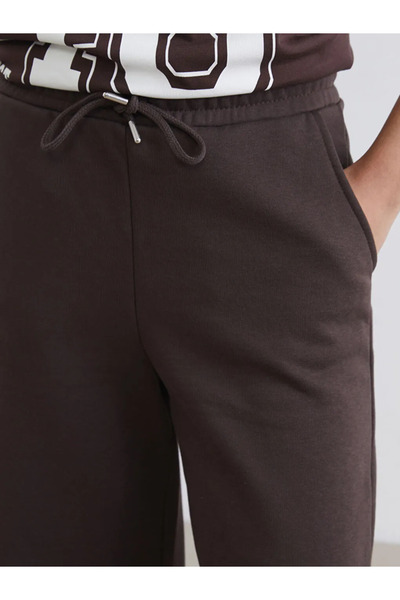 LC Waikiki Καφέ γυναικείο φούτερ με ελαστική μέση