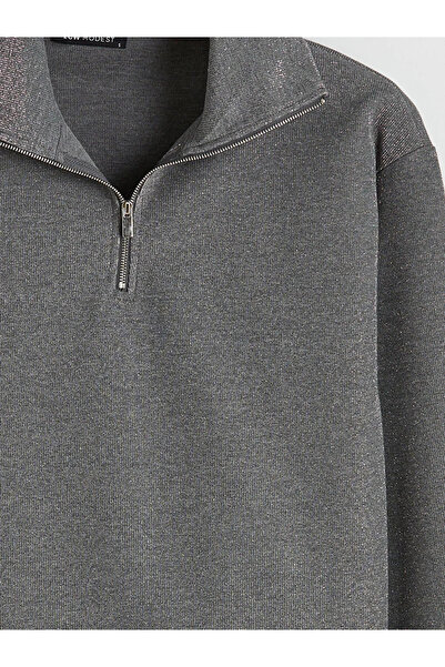 LC Waikiki Γκρι ψηλός λαιμός Γυναικείο Φούτερ Τούνικ