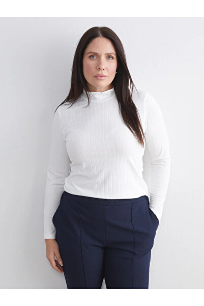 LC Waikiki Ecru Stand Collar Women's Bodysuit