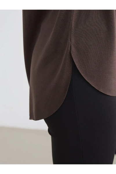 LC Waikiki Καφέ Γυναικείο Αθλητικό T-Shirt Oversize με λαιμόκοψη Crew