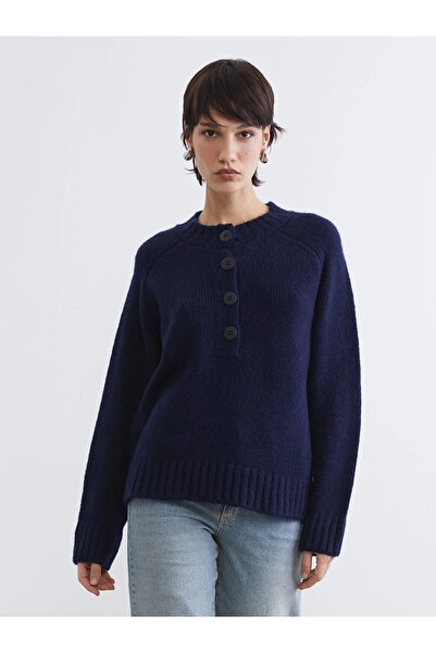 LC Waikiki Navy Blue Crew Neck Women's Knitwear Sweater