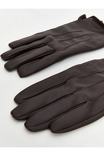 LC Waikiki Brown Leather Look Women's Gloves