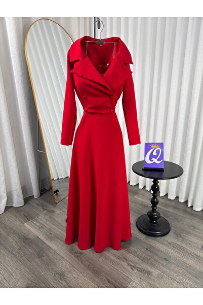 Kendallksa Burgundy embroidered evening dress