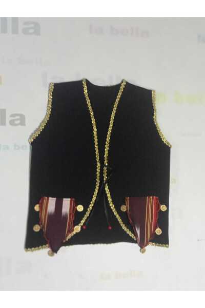 LABELLA COLLECTİON 23 април Черно джърси жилетче с джобове за момичета, плат ...