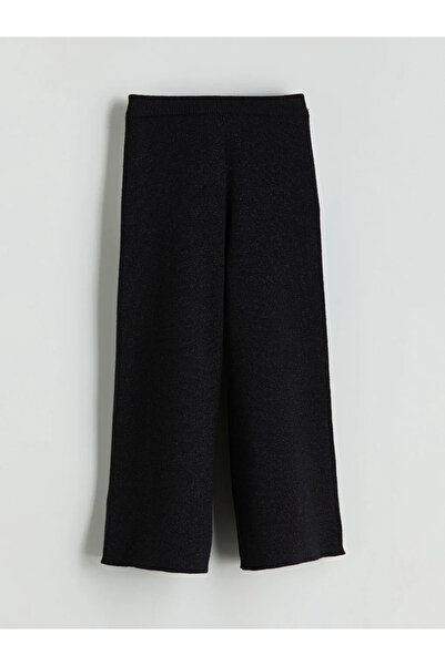 LC Waikiki Black Glitter Knitwear Girls' Vest and Pants