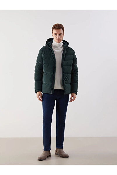 LC Waikiki Green Standard Fit Hooded Men's down Jacket