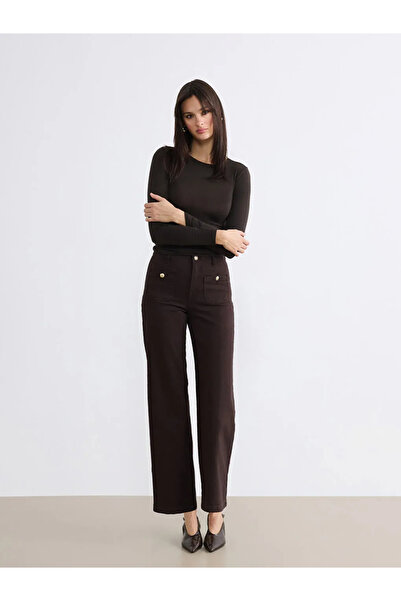 LC Waikiki Brown Wideleg Women's Jean Trousers