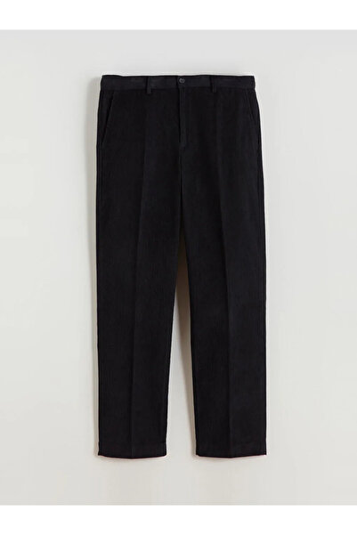 LC Waikiki Black Standard Fit Velvet Men's Trousers