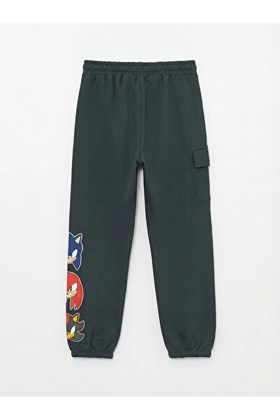 LC Waikiki Ανδρικό παντελόνι φόρμας Anthracite Sonic Printed για αγόρια