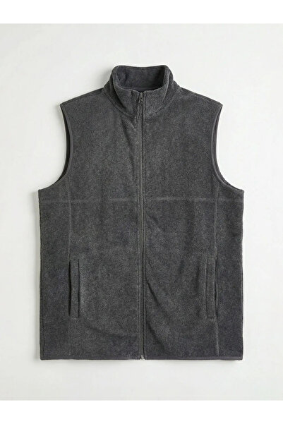 LC Waikiki Gray Standard Fit Mock Neck Polar Vest