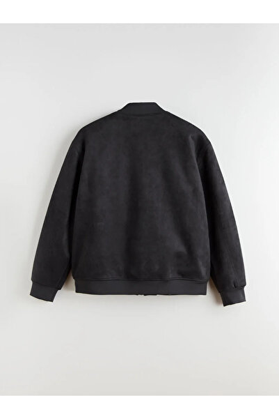 LC Waikiki Anthracite Comfortable Fit College Collar Men's Suede Coat