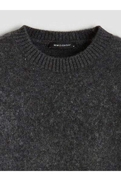 LC Waikiki Anthracite Crew Neck Women's Knitwear Sweater
