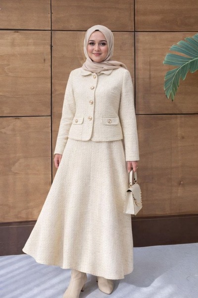 DEFNEMBUTİK54 Klasik Tüvit Etekli Takım Astarlı