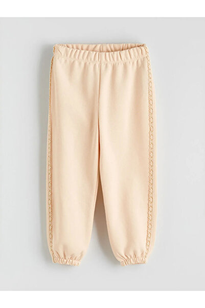 LC Waikiki Pantaloni de sport groși pentru fetiță, cu talie elastică, bej