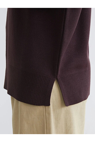 LC Waikiki Pulover tricotat pentru femei cu guler înalt Plum