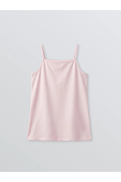 LC Waikiki Tricou pentru fete cu guler pătrat, ecru, pachet de 2