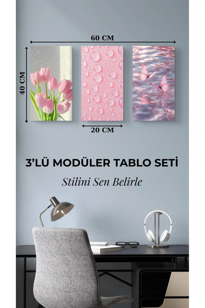 Arzande 3 Parça Modüler Metal Tablo Seti Çerçevesiz Modern Seri Kolay Montaj