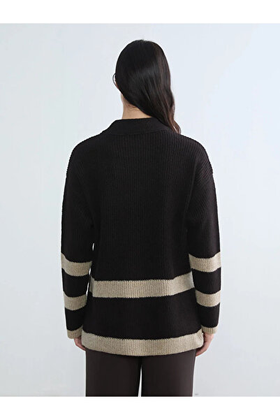 LC Waikiki Navy Blue Half Turtleneck Women's Knitwear Tunic