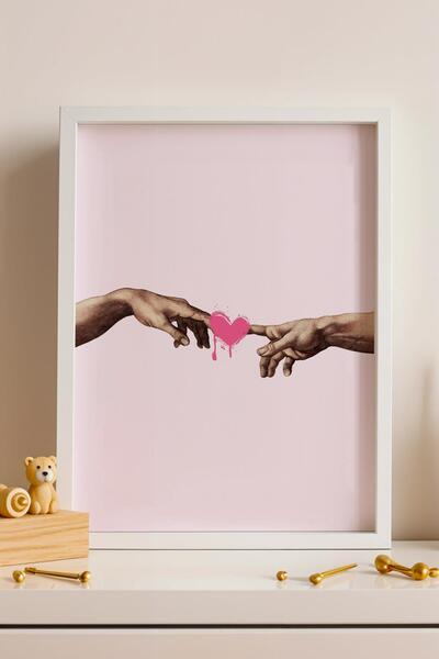 Saturn The Creation of Adam Michelangelo Framed Painting Valentine's Day Anni...