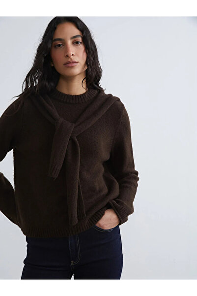 LC Waikiki Brown Crew Neck Women's Knitwear Sweater