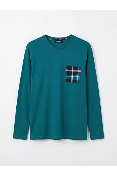 LC Waikiki Petrol Standard Pattern Plaid Men's Pajama Set