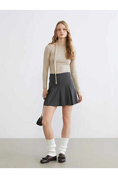 LC Waikiki Beige Boat Neck Blouse