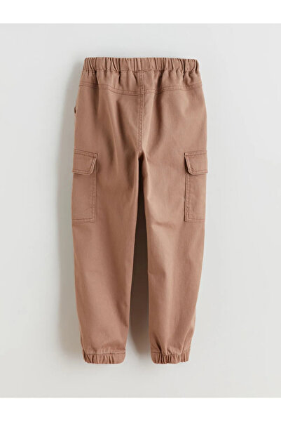 LC Waikiki Brown Boys' Cargo Pants with Elastic Waist