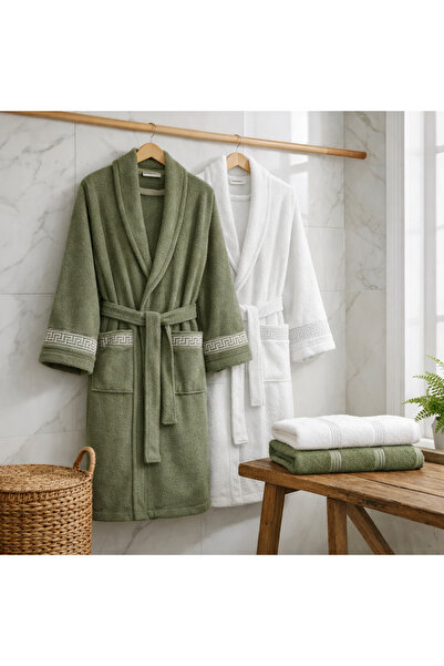 MUK's 6 Piece Family Set Cotton Bathrobe Set for Women & Men