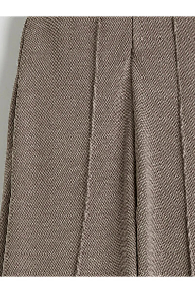 LC Waikiki Beige Elastic Waist Wide Leg Women's Trousers