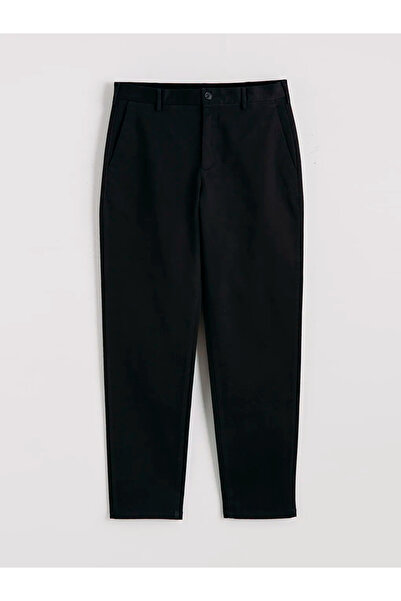 LC Waikiki Μαύρο ανδρικό παντελόνι Dobby Standard Fit