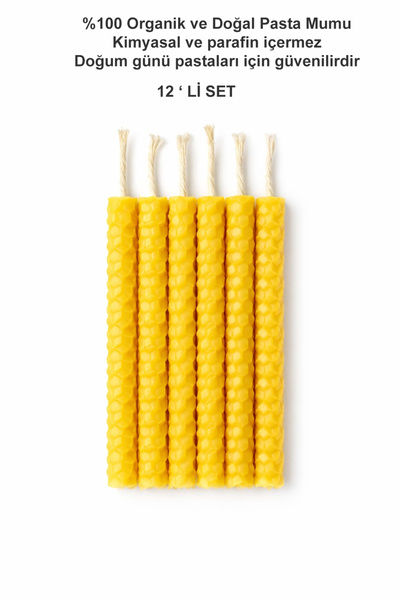 Karemella %100 Organik ve Doğal Pasta Mumu / Doğum Günü Mumu - Balmumu