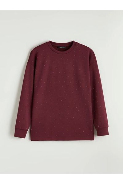 LC Waikiki Tunica hanorac supradimensionata pentru femei Plum Stone