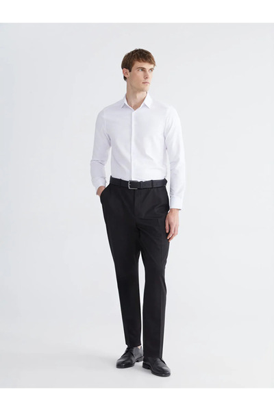 LC Waikiki Cămașă albă pentru bărbați Dobby cu mânecă lungă slim fit