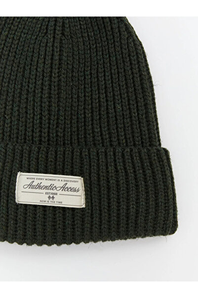 LC Waikiki Green men's knitted beanie